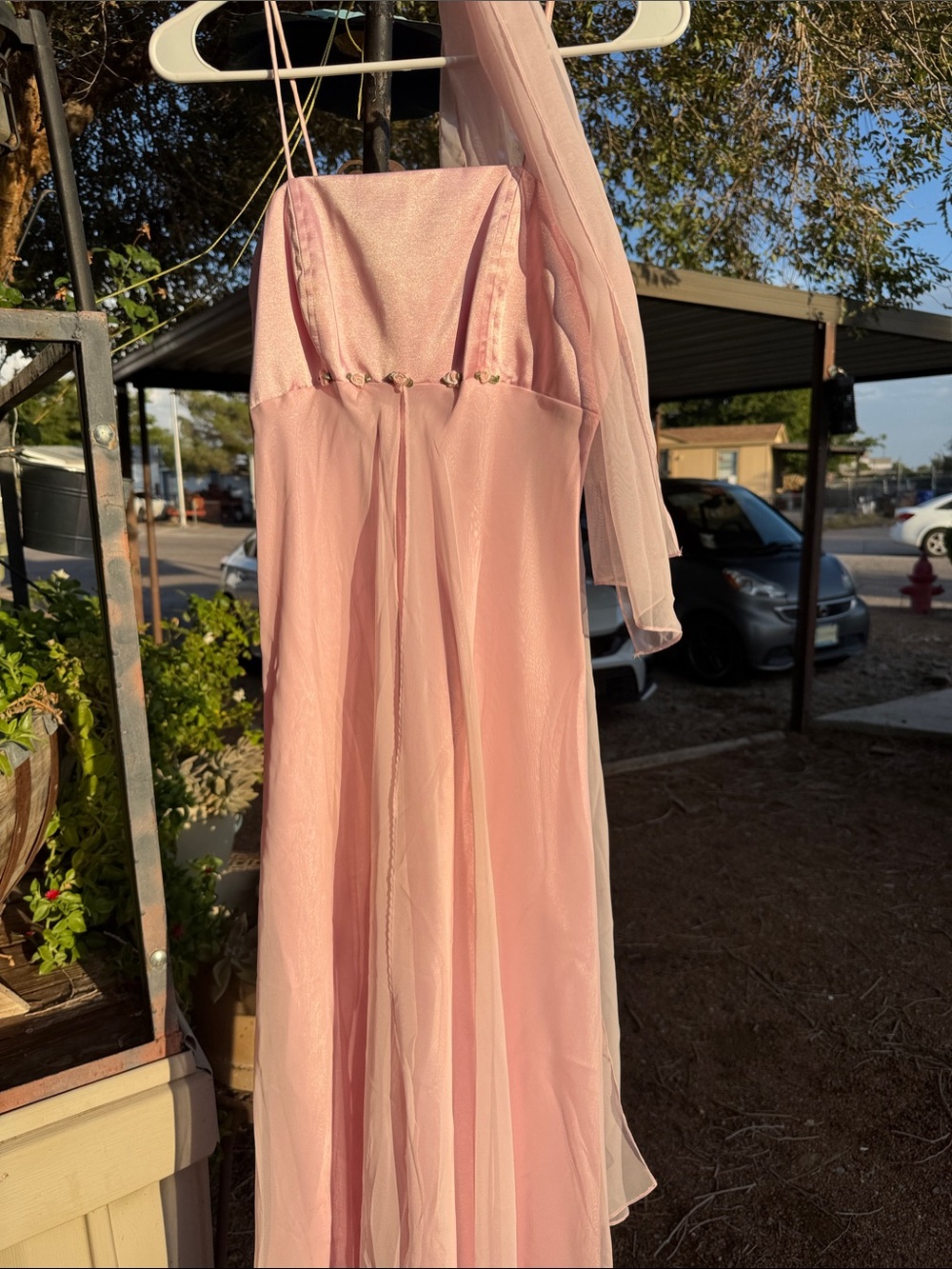 Milano Strapless Chiffon Gown in Soft Pink
